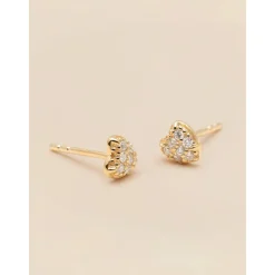 YLVA LI Pave Heart Diamond Örhängen – Gold 8651