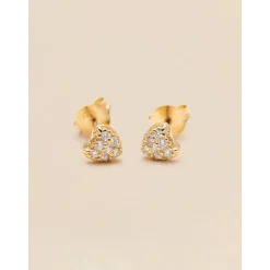 YLVA LI Pave Heart Diamond Örhängen – Gold 8651