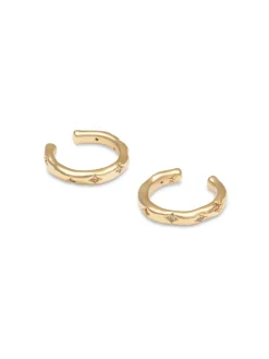 YLVA LI Petite Bertha Cuff Örhängen Light Champagne Guld 6041