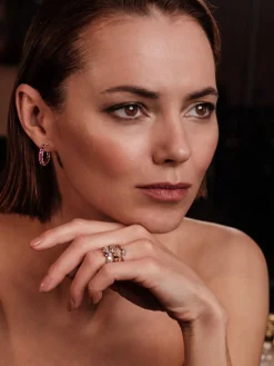 YLVA LI Petite Meadow ring Champagne – Silver