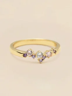 YLVA LI Petite Meadow Ring Pink Amethyst – Guld